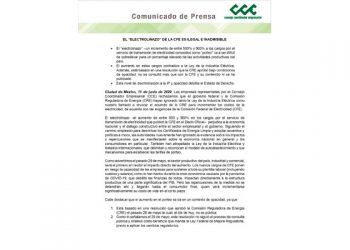 El CCE acusa de “ilegal e inadmisible” el aumento a las tarifas de CFE