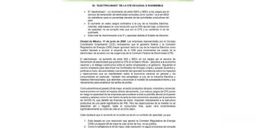 El CCE acusa de “ilegal e inadmisible” el aumento a las tarifas de CFE