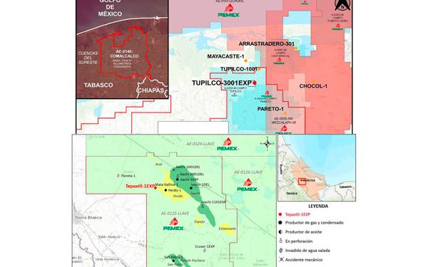 Pemex invertirá 92 millones de dólares en perforación de dos pozos exploratorios terrestres
