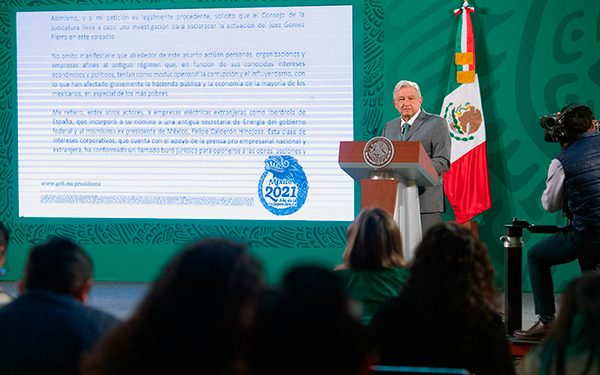 AMLO pide investigar a juez que suspendió Reforma Eléctrica