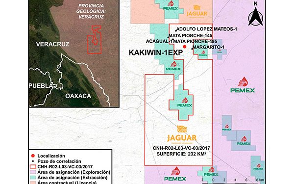 Jaguar perforará el pozo terrestre Kakiwin en Veracruz