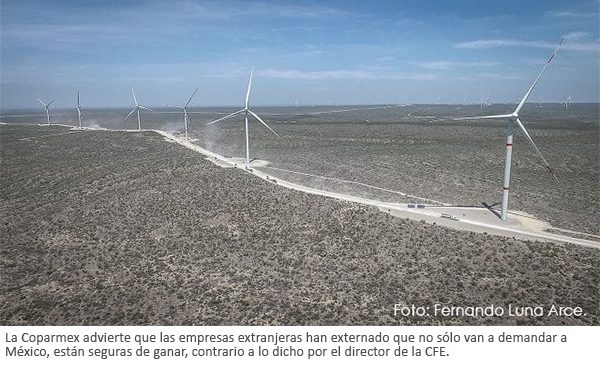Reforma eléctrica: Empresas de EU y Canadá preparan demandas, advierte Coparmex