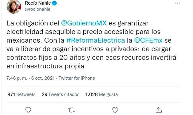 Reforma eléctrica busca dar recursos a CFE para infraestructura: Nahle