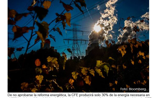 Sin reforma, solo se producirá 30% de la electricidad