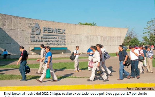 Chiapas reporta más de 2 mil mdd en exportaciones de Petróleo y Gas