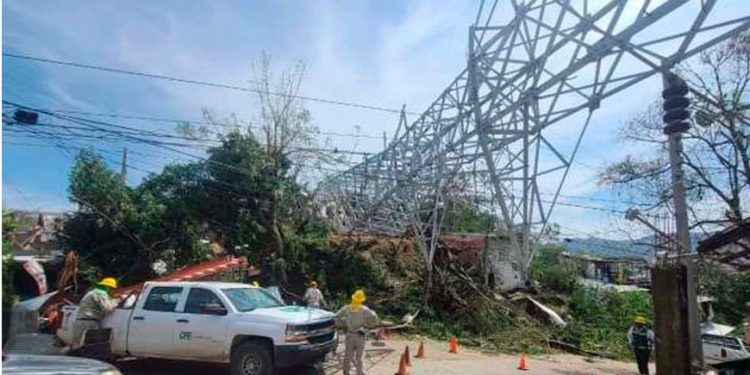 Esta noche se restablecerá el 90% del servicio eléctrico en Acapulco, asegura CFE