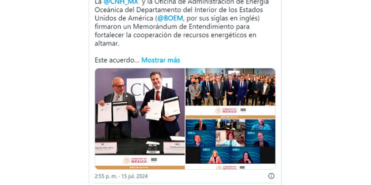 El Golfo de México será explorado en conjunto por la CNH y la BOEM en materia energética