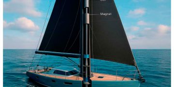 Un español ha patentado un mástil que transforma viento y olas en electricidad: su invento desafía al diésel en los barcos