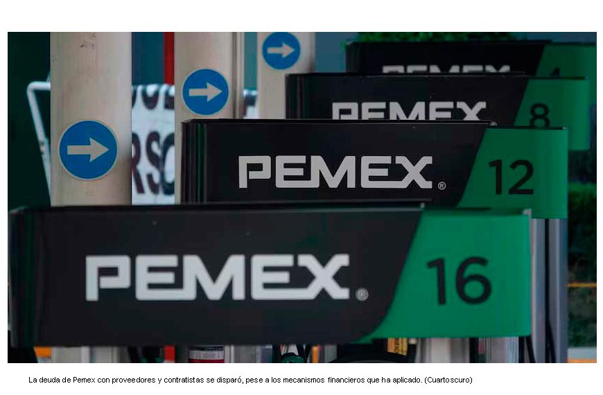Deuda de Pemex con proveedores toca máximo histórico de 517 mil millones de pesos