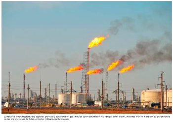 Pemex quema casi una quinta parte del gas que produce en medio de la dependencia de EU