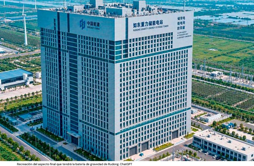 China está levantando una batería tan grande como un rascacielos de 50 plantas con un objetivo: exprimir la energía renovable al milímetro